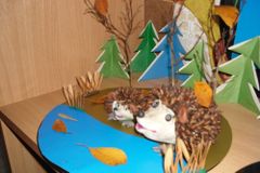 "Ежики у реки" 1 место в Муниципальном конкурсе поделок