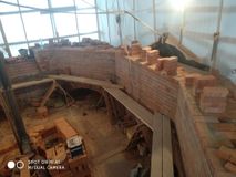 Воссоздание кирпичных стен восьмерика.