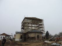 Устройство теплового контура для реставрации восьмерика Храма