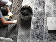 Реставрационные работы чугунных проступей.