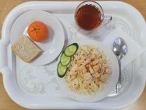 День 5. Курица тушенная в соусе, макаронные изделия отварные с маслом, напиток из плодов шиповника, хлеб пшеничный, плоды или ягоды свежие, овощи натуральные свежие (огурцы).