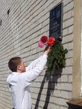 Возложение цветов к мемориальной доске  М.Ф.Теплова .