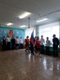 Торжественная церемония выноса знамени Российской Федерации.
