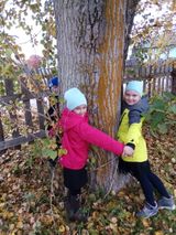 На одном из занятий ребята совершили экскурсию в школьный парк и познакомились с осенними изменениями в природе