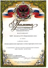 I место "Лучшая спортивно-оздоровительная площадка" 2010 г.
