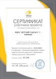 Сертификат участника Всероссийского проекта "Звезды дошкольного образования"