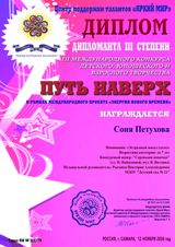Диплом III степени Международного творческого  конкурса