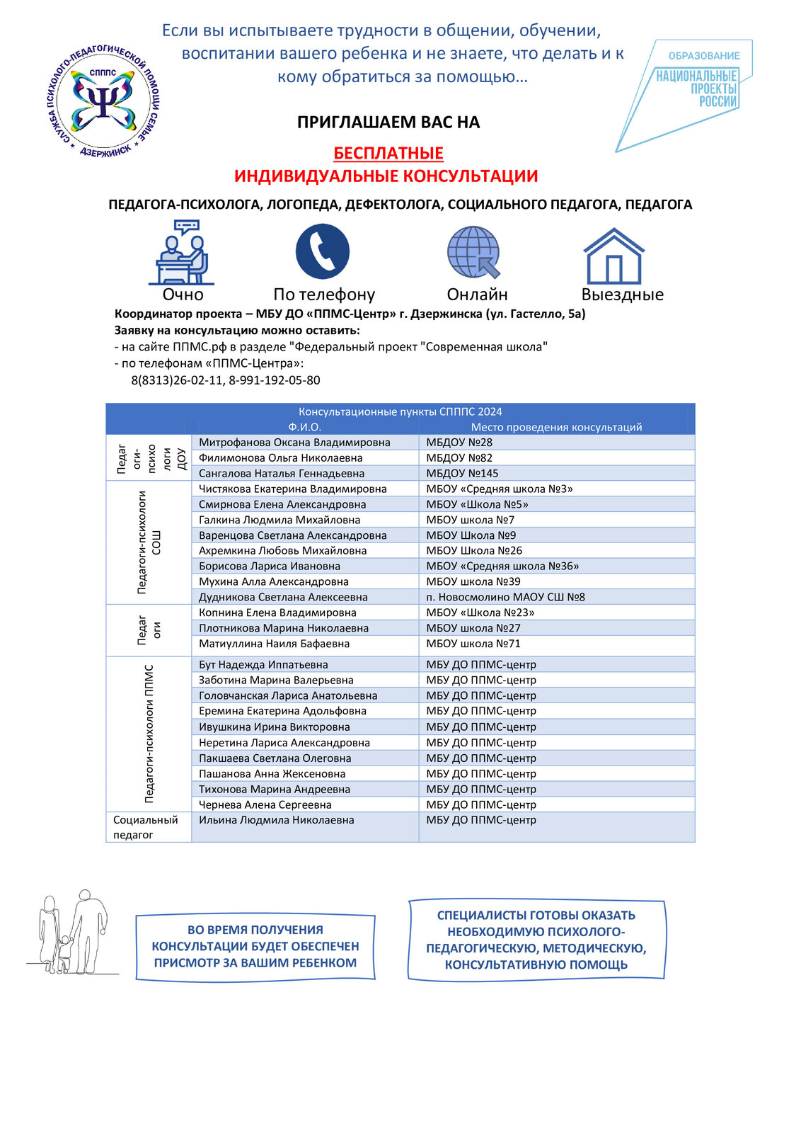 ППМС-центр г. Дзержинск. МБУ ДО «Центр психолого-педагогической,  медицинской и социальной помощи». Родителям