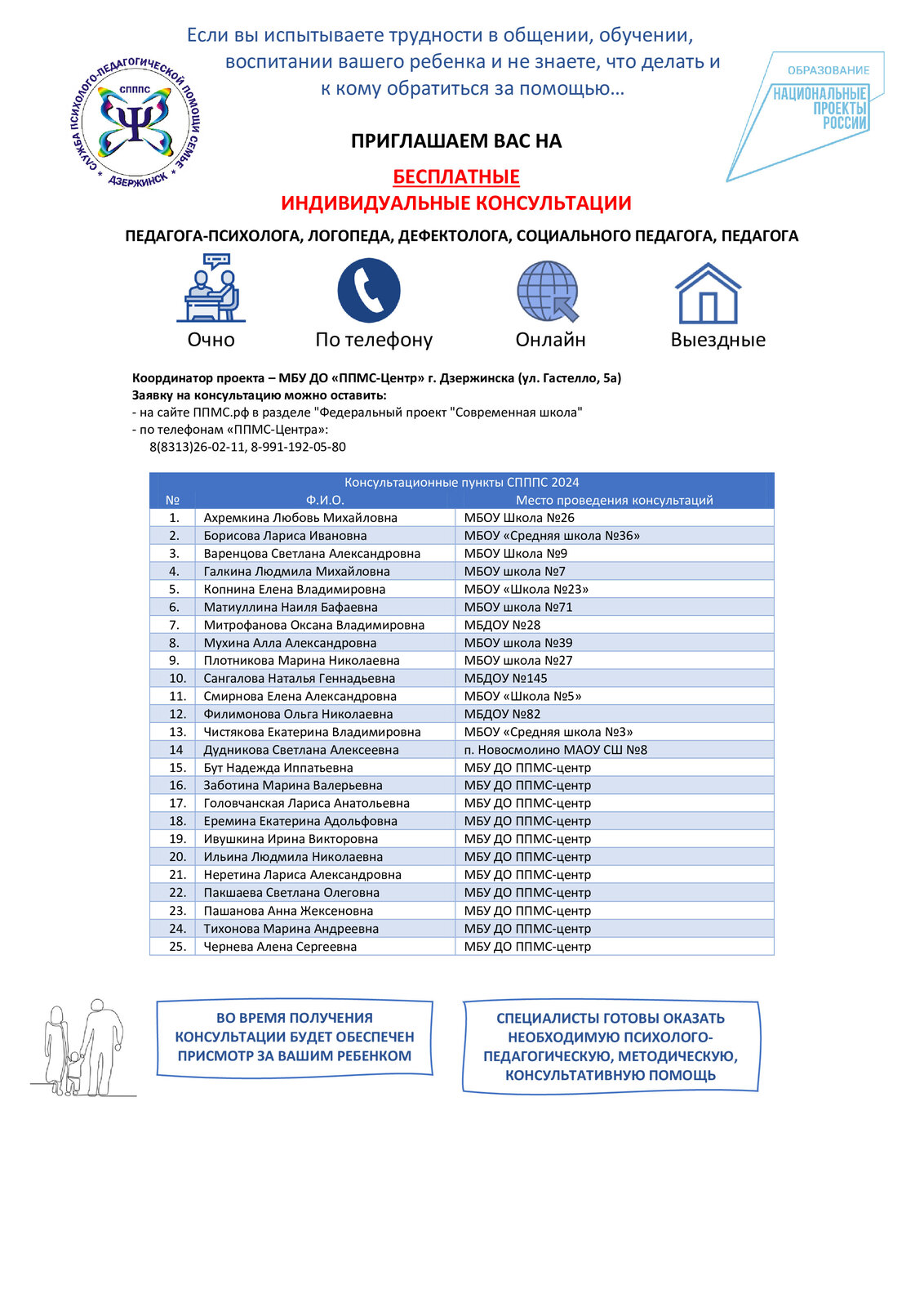 ППМС-центр г. Дзержинск. МБУ ДО «Центр психолого-педагогической,  медицинской и социальной помощи». Родителям