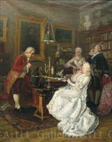 Императрица Екатерина II у М.В.Ломоносова. Художник И.К.Федоров