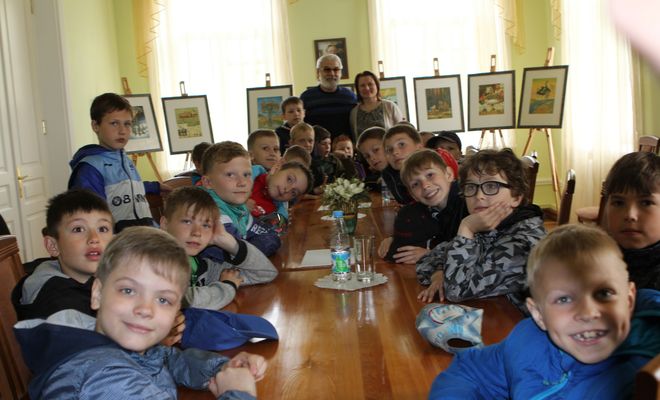 Встреча школьников с Заслуженным художником РФ Сергеем Сюхиным