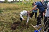 Заложение аллеи памяти выпускникам 60х г