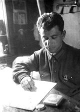 Абрам Голланд за работой. 1934 г.