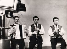 Съемки на телевидении. Петрозаводск. Трио: Виктор Богданов, Виктор Зайцев, Анатолий Киселев