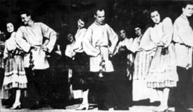 Выступление «Кантеле» в дни празднования 100-летнего юбилея 1-го издания «Калевалы». Петрозаводск, 1949