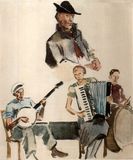 Генрих Фогелер. Финские музыканты из Америки. Акварель, 1934 (из альбома «Heinrich Vogeler in Karelien 1925-1936″)