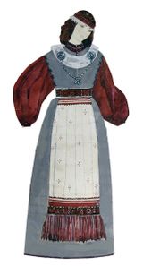 Эскиз женского костюма для хора. 1975 г.