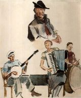 Генрих Фогелер. Финские музыканты из Америки. Акварель, 1934 (из альбома «Heinrich Vogeler in Karelien 1925-1936″)