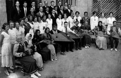 После концерта в Доме народного творчества Петрозаводска. В первом ряду шестой слева — Виктор Гудков. 1936 г.