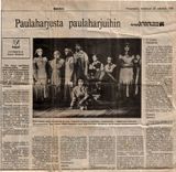Заметка о выступлении «Кантеле» с программой «Руны Калевалы» в финской газете «Kaleva»