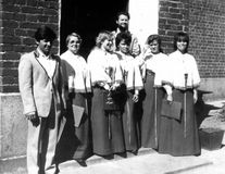 Артисты хора «Кантеле» на Валааме. Вторая слева – Роза Кривцова