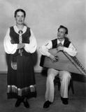 Солисты ансамбля «Кантеле» Люция Теппонен и Максим Гаврилов. Финляндия, 1954