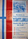 Афиша «Финско-советский молодежный Праздник Дружбы в Алппилава» 20 июня 1954 г.