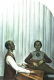 Картина карельского художника Валентина Чекмасова «Эрик и Эйла Раутио – солисты ансамбля «Кантеле». 1977