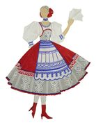 Эскизы женских костюмов к танцу «Северная кадриль». 1978 г.