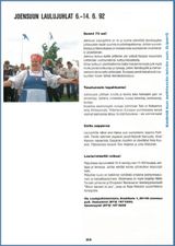 Страница из буклета праздника песни в Йоэнсуу, Финляндия. Июнь 1992 г.