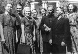 Артисты «Кантеле» на гастролях в Средней Азии. 1953 г. Тойво Вайнонен — второй слева