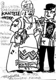 Карикатура финского художника на дуэт Валентины Лашиной и Александра Каширина. 12 октября 1991 г.