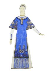 Эскиз женского костюма для артистки оркестра. 1980-е г.