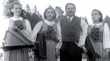 Эйла Раутио, Татьяна Антышева, Петр Титов, Лилия Быданова на гастролях в Финляндии, 1954 г.