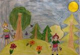 3. Шатохина Мария  (9 лет), рисунок «Дети-друзья природы"