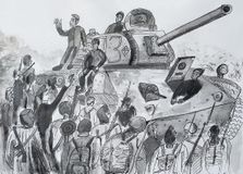 Иванов Платон. После боя. Экипаж танкаТ-34 Степана Горобца.