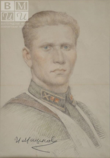 Портрет артиллериста 1942-43 гг. Источник: http://mashkovmuseum.ru/vyistavki/vystavki-base/zashhitniki-rodinyi-v-iskusstve-mashkova