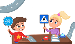 Мультфильмы, игры, раскраски и рабочие тетради о правилах дорожного движения для детей.