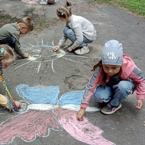 В Елатомском детском саду прошел тематический день, посвященный рисованию на асфальте