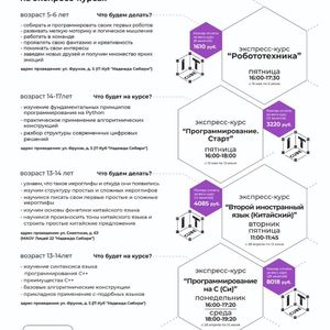 Центр цифрового образования детей "IT-куб" МАОУ "Лицей №22 "Надежда Сибири" приглашает детей 5-17 лет пройти обучение на экспресс-курсах