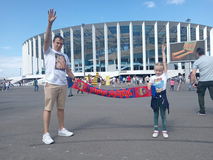Ваулина Варя с папой - фанаты ЦСК г.Нижний Новгород