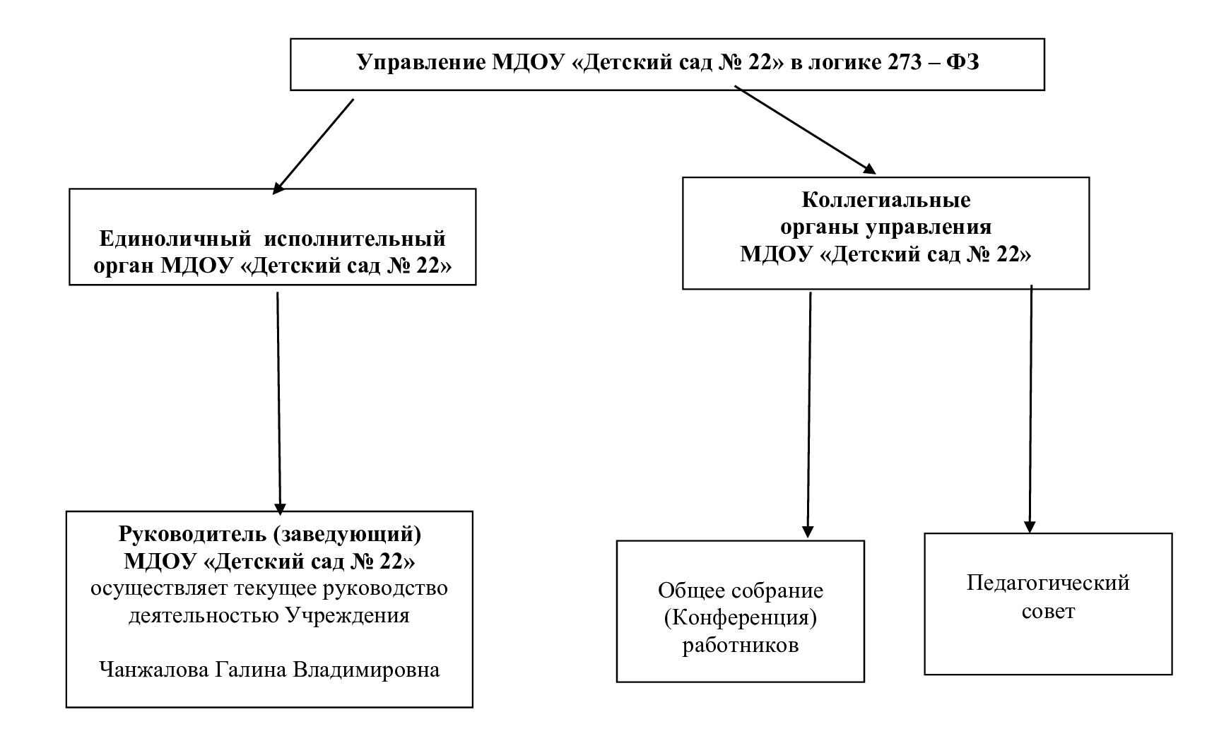 МДОУ «Детский сад № 22». Подраздел 2 Структура и органы управления