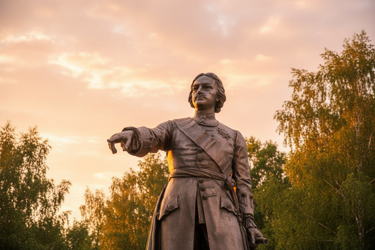 Памятник Петру Первому на Набережной Петрозаводска