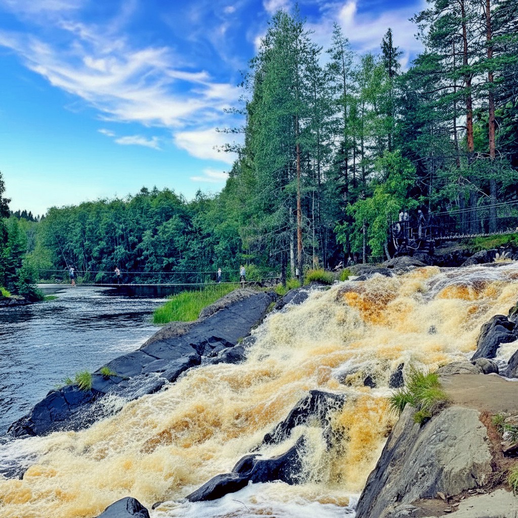 Водопады Ахвенкоски - съемочная площадка А зори здесь тихие