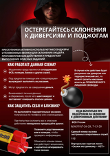 Остерегайтесь склонения к диверсиям и поджогам 