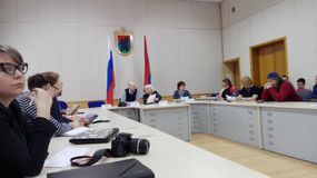 В центре Владимир Гусев, Лариса Бойченко, Ирина Крутикова (28.02.2017 г.)