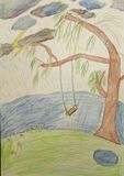 3 место - Логинова Мария, 10 лет, Дрожь листвы в грозу