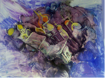 Кудрина Лиза 9 лет       (глянцевая бумага, монотипия с последующей прорисовкой кистью)