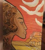 Рисунок на ткани " Мать степи"