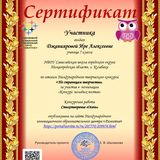 Сертификат конкурса По страницам творчества